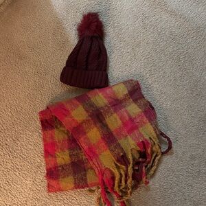 Target Kids Burgundy Pom-Pom Hat